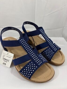 NWT East 5th Women’s Size 8 Indigo Blue Studded Slingback Sandals